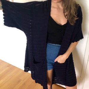 Navy Blue Anthropologie Cardigan with Pockets